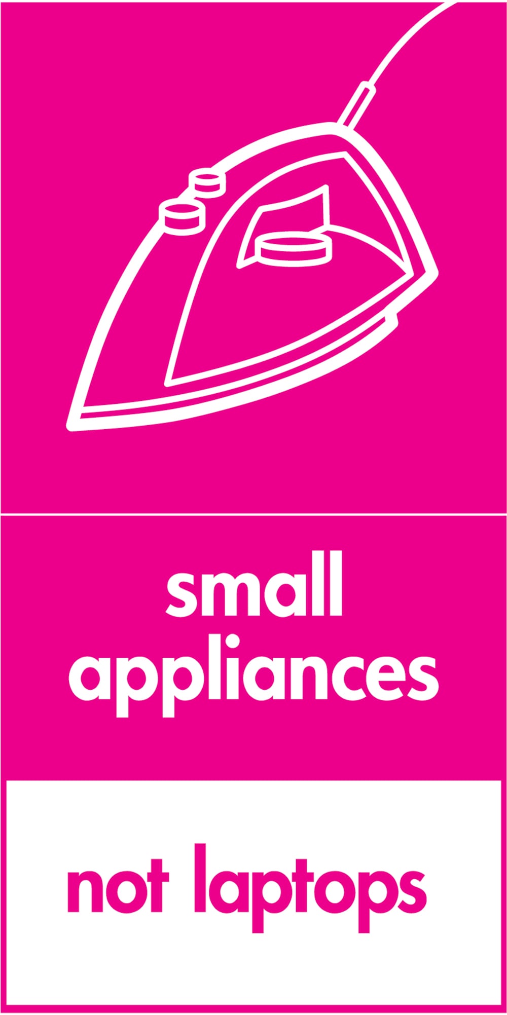 Signage: Small Appliances Not Laptops (ELEC0099)