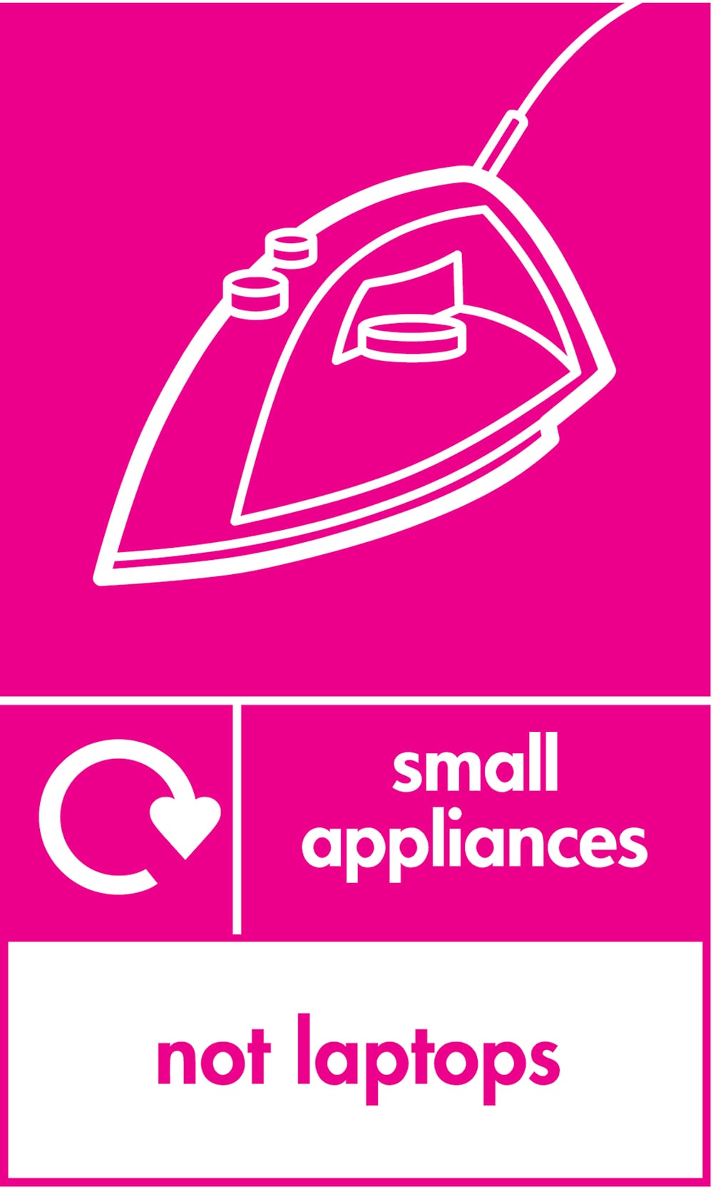 Signage: Small Appliances Not Laptops (ELEC0108)