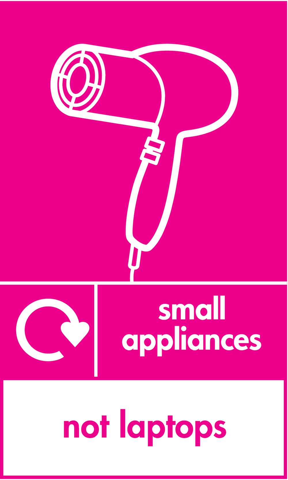 Signage: Small Appliances Not Laptops (ELEC0109)