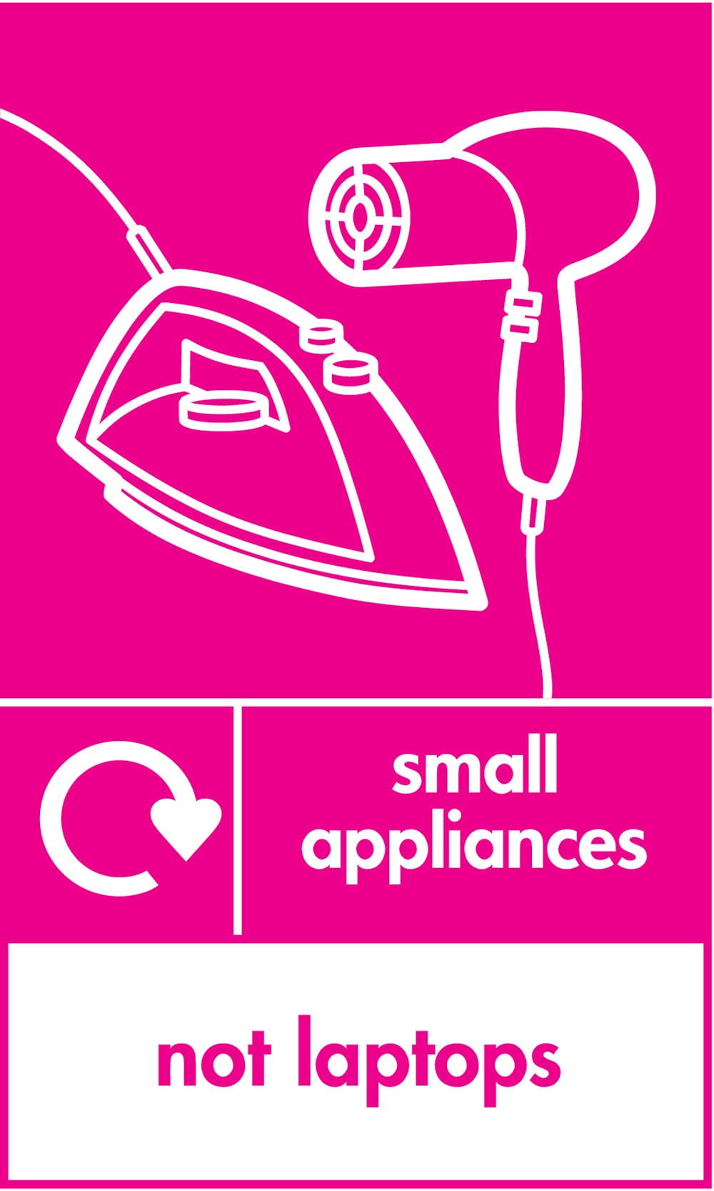 Signage: Small Appliances Not Laptops (ELEC0110)