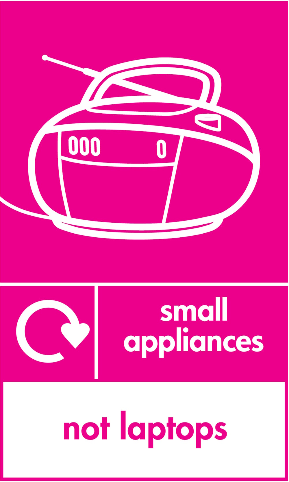 Signage: Small Appliances Not Laptops (ELEC0111)