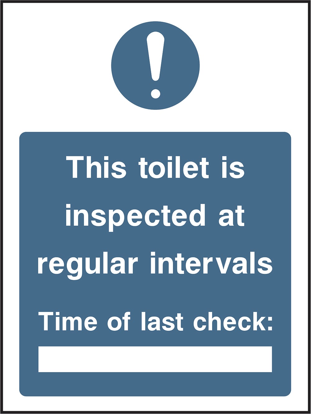Signage: Toilet Inspected Regularly (FOOD0016)