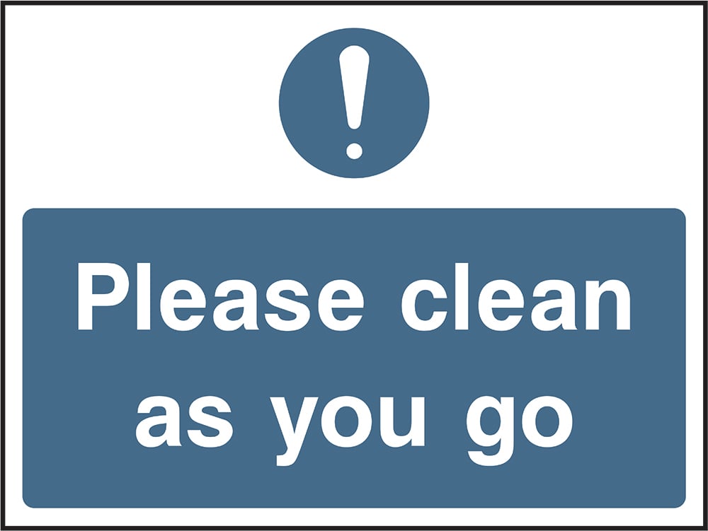 Signage: Please Clean As You Go (FOOD0038)