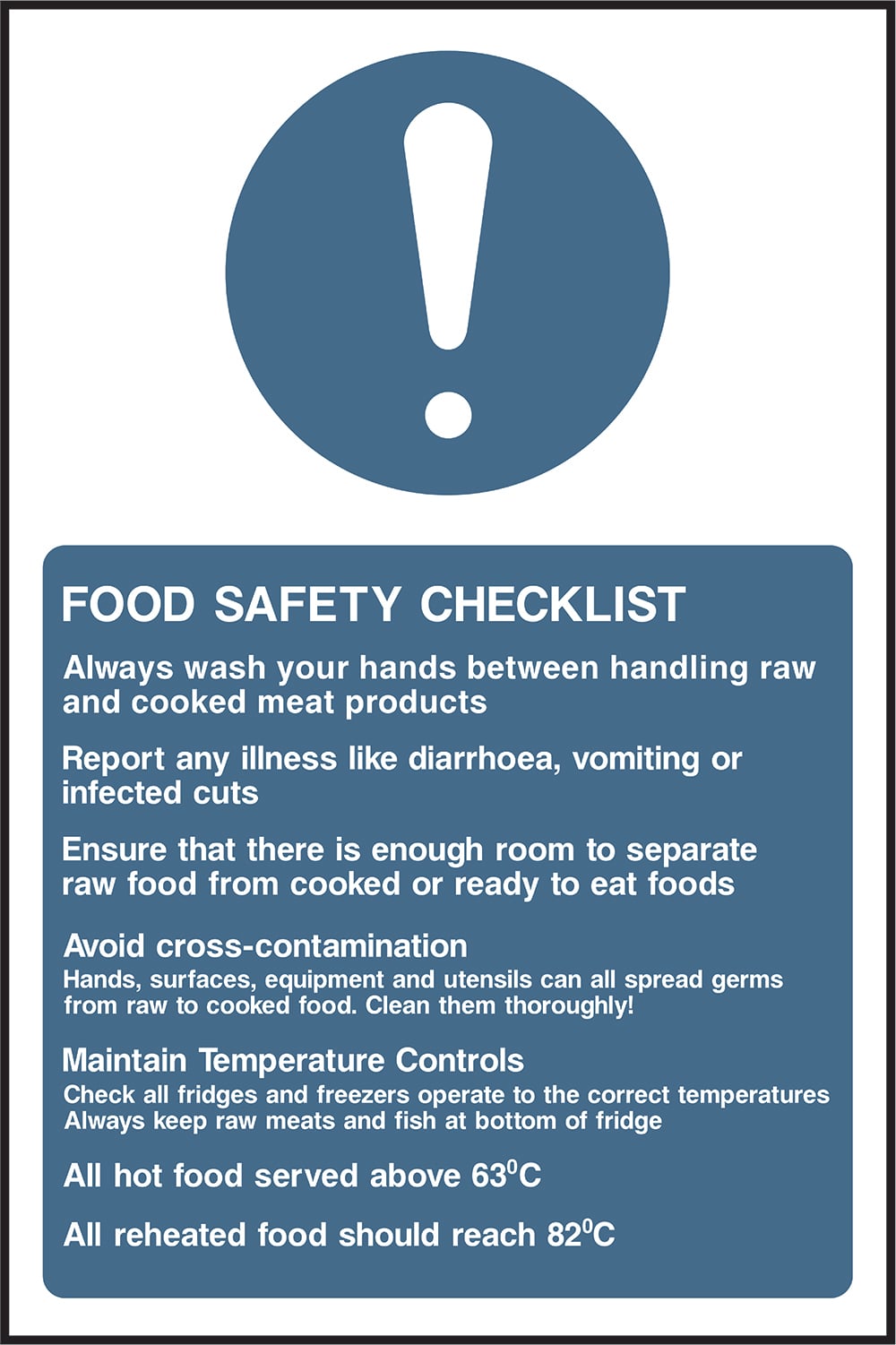 Signage: Food Safety Checklist (FOOD0047)