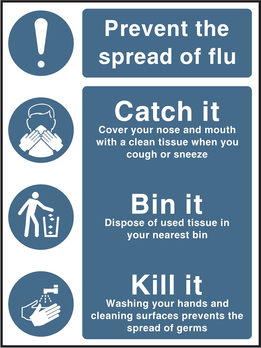 Signage: Prevent The Spread of Flu (FOOD0109)