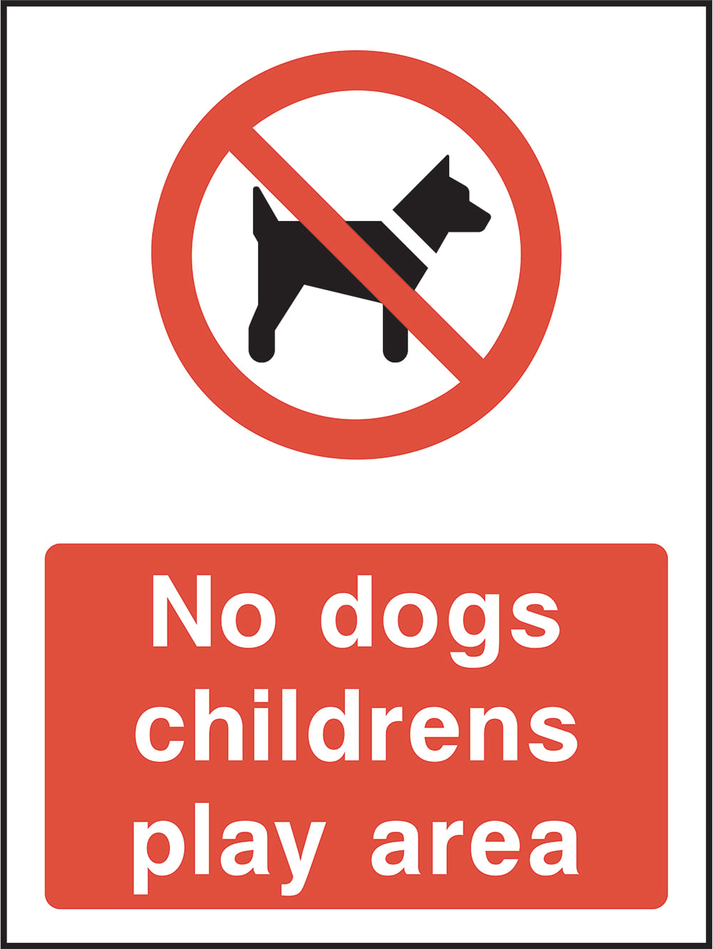 Signage: No Dogs Childrens Play Area (COUN0072)