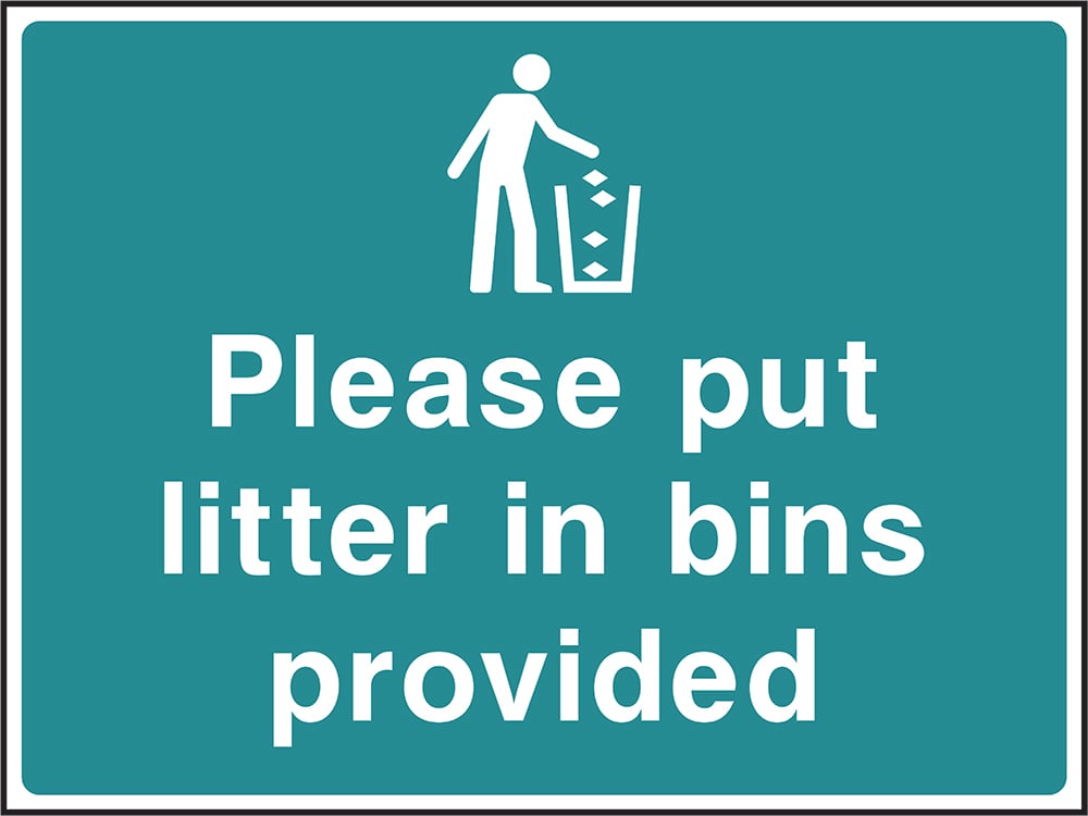 Signage: Please Put Litter in Bins Provided (COUN0081)
