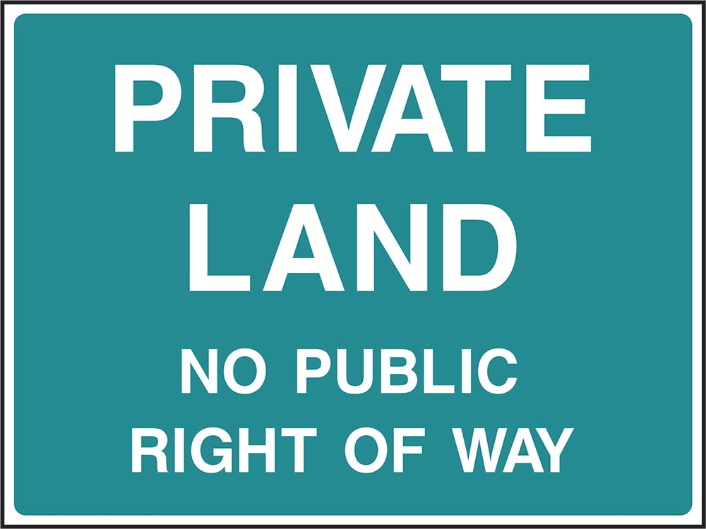 Signage: Private Land No Public Right of Way (COUN0088)