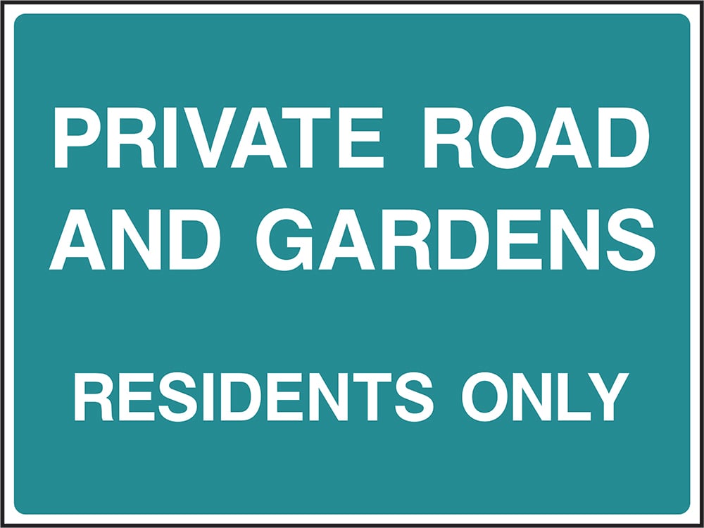 Signage: Private Road Residents Only (COUN0095)