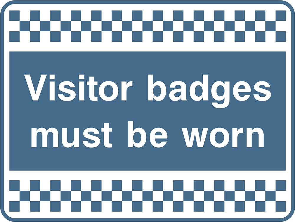 Signage: Visitor Badges Must Be Worn (SECU0088)