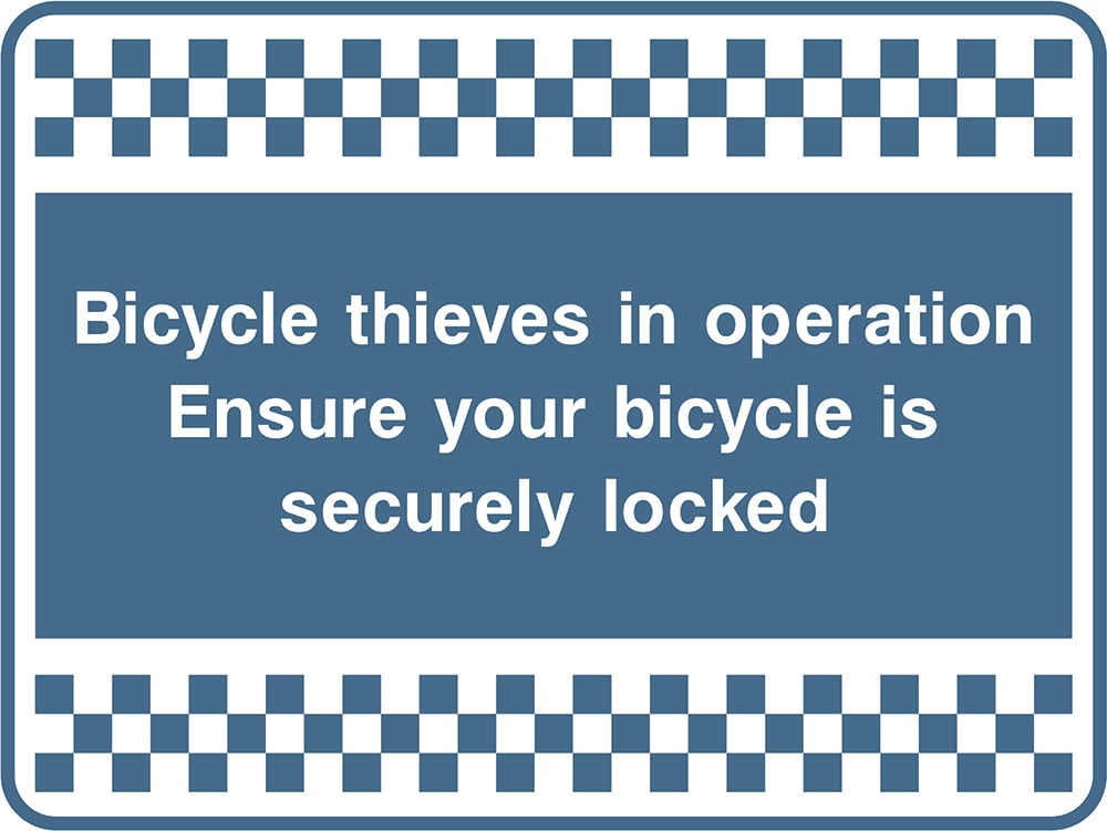 Signage: Bicycle Thieves Warning (SECU0090)