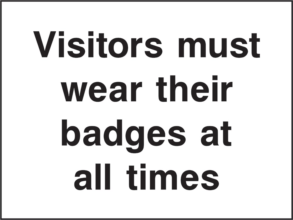 Signage: Visitors Must Wear Badges (SECU0104)