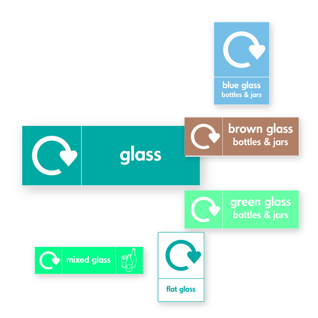 Glass Recycling Signs