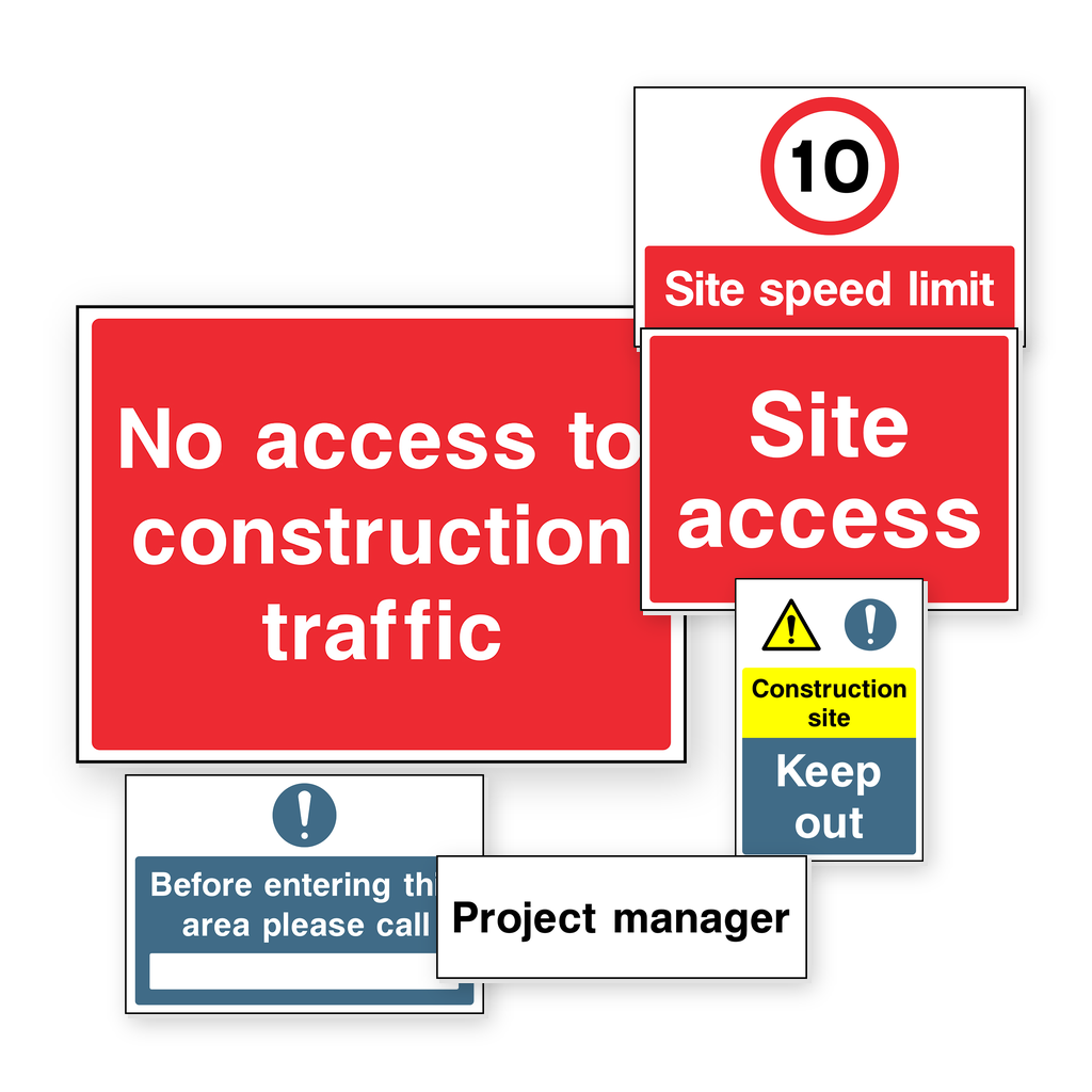 Construction Site Traffic, Access & Information Signs