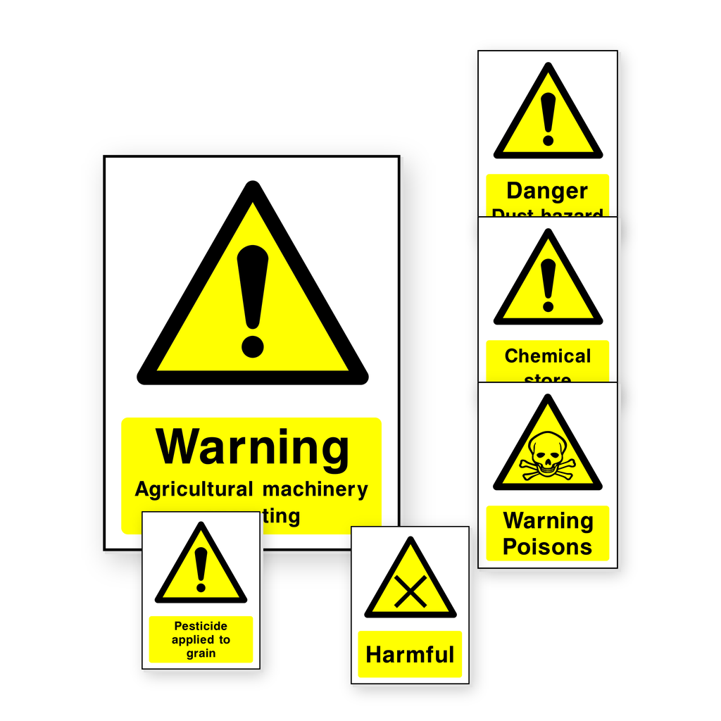 Agricultural Hazard, Chemical & Machinery Signs