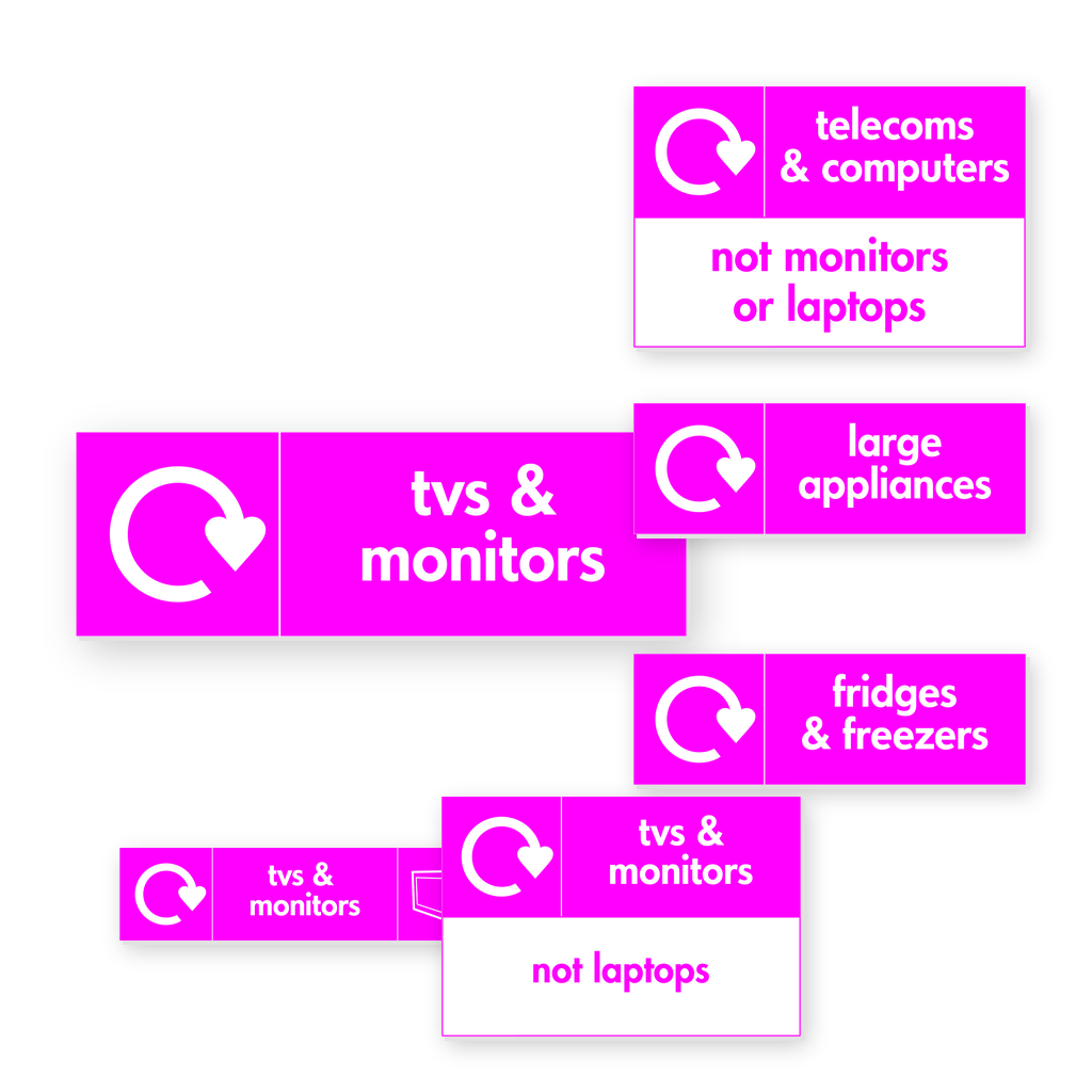Appliance, IT & Screen Recycling Signs